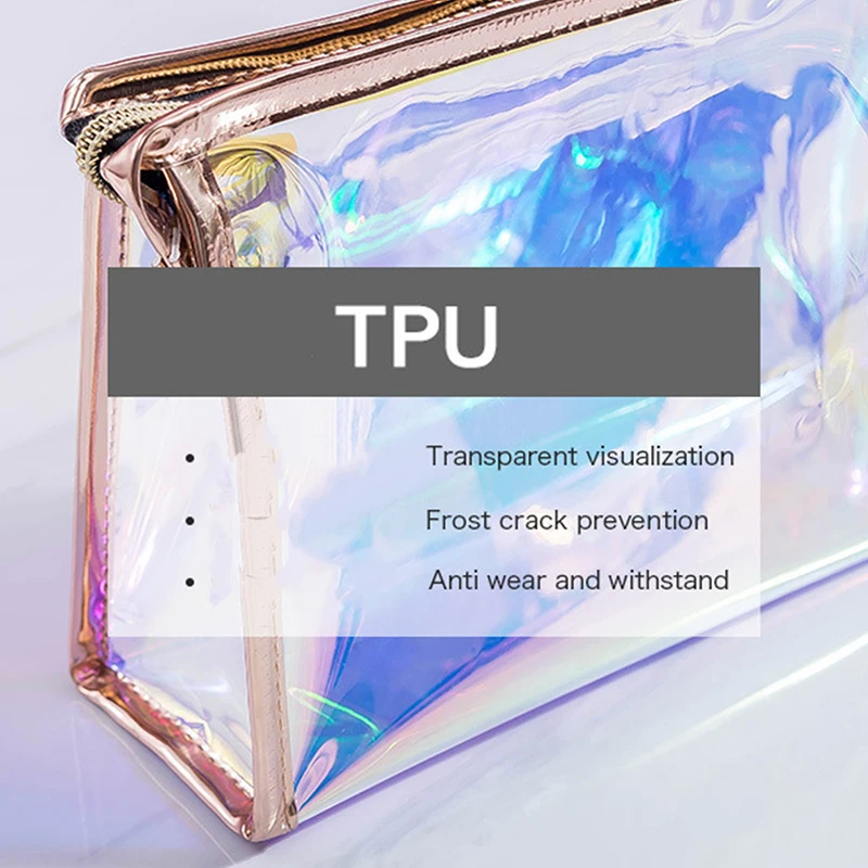 Transparent Cosmetic Bag Women Makeup Storage Clear Organizer Wash Travel Portable Toiletry Multifunction Purse Pouch Bag