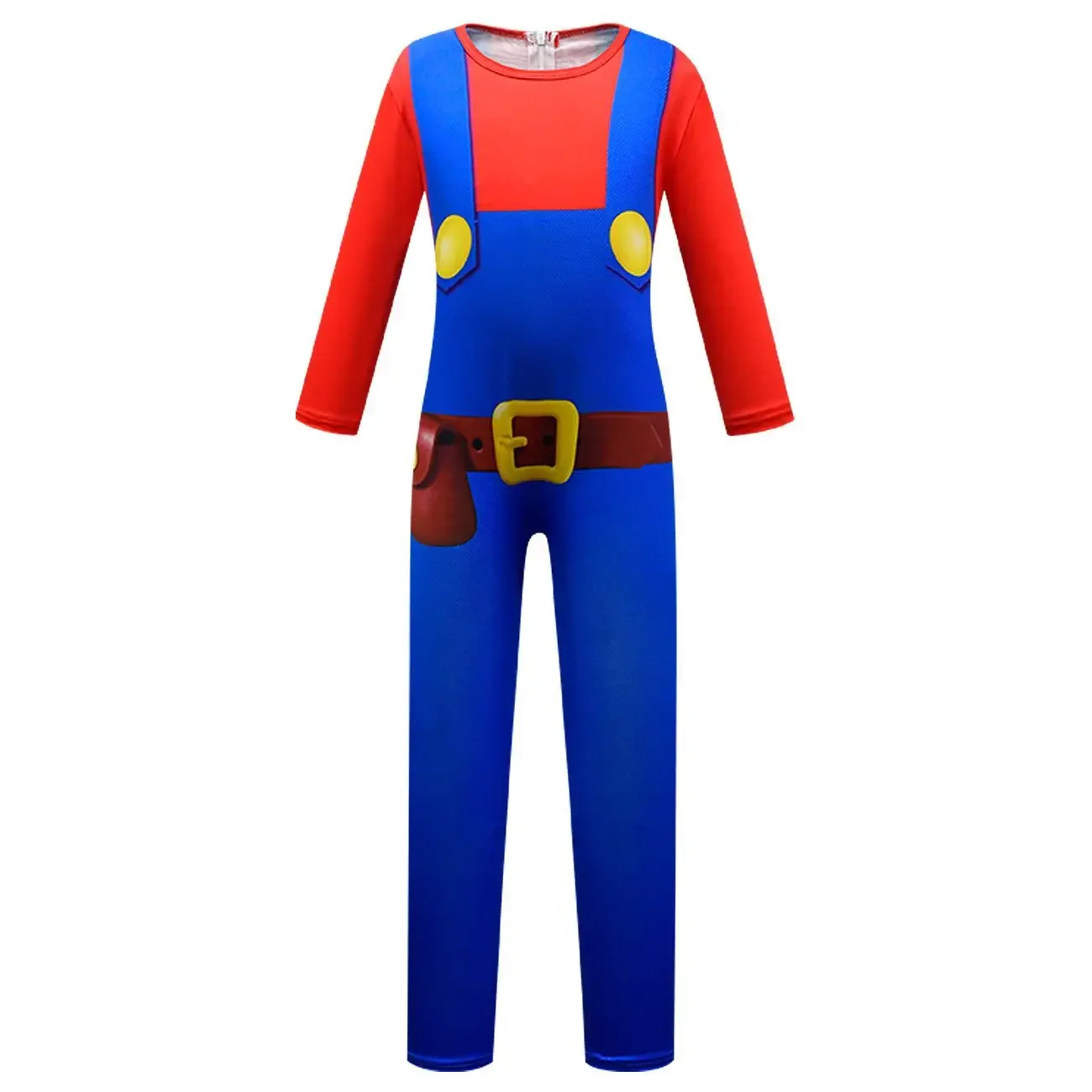 Kids Anime Cartoon Print Blauw Rood Groen Loodgieter Jumpsuit Outfit voor Meisjes Jongens Kerst Halloween Cosplay Kostuum