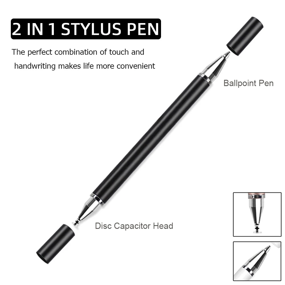 Caneta Stylus Universal Touch Screen Capacitiva, 2 em 1, Lápis Inteligente para Desenho Tablet, iOS, Android, iPad, iPhone, Xiaomi, Huawei, Oppo