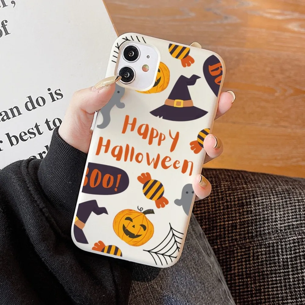 Halloween Phone Case Soft Solid Color For iphone 14 11 12 13 mini pro max 7 8 plus 6 6s x xs max xr