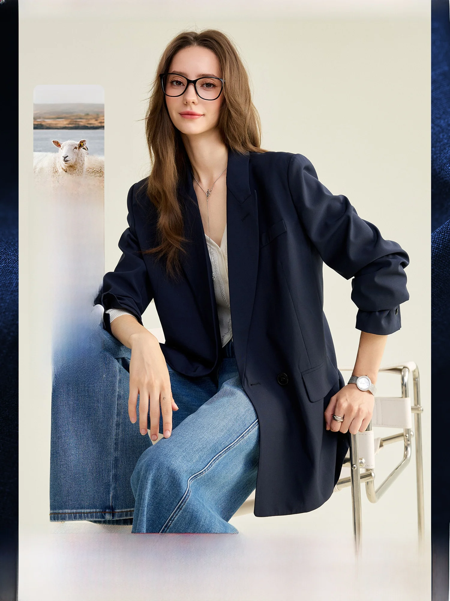 

Elite Women's Woolen Suiting Jaet Classic oulder Balance Commute Outerwear Spring Elegance Formal Wear by Brighton