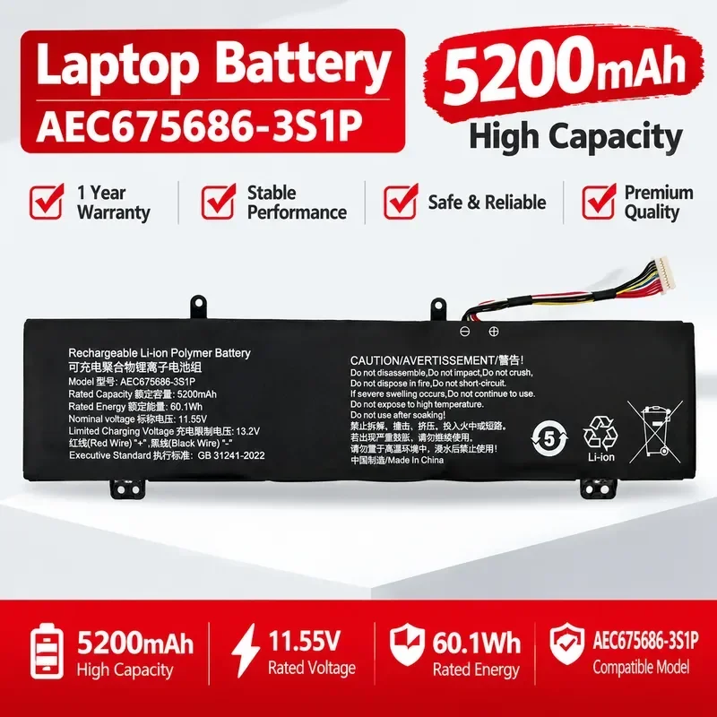[NEW] AEC675686-3S1P battery For Mechanical Revolution Unbounded 14 + Ryzen R7-7840HS