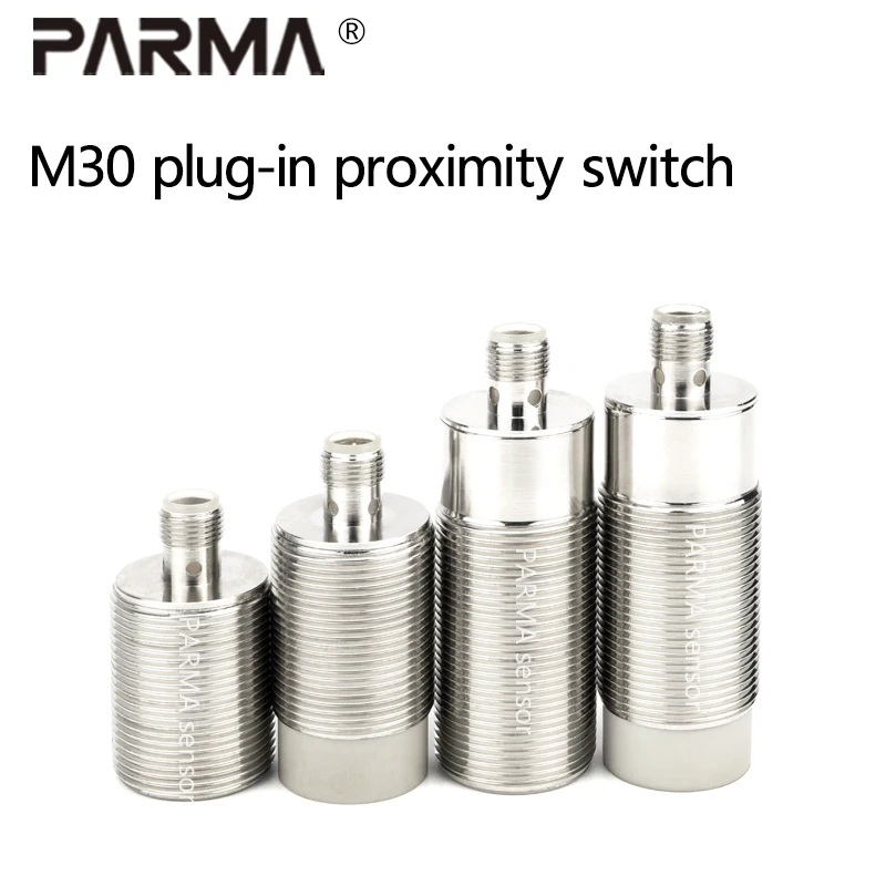 M30 proximity switch, inductive sensor, aviation plug, three-wire, DC 24V, metal sensor