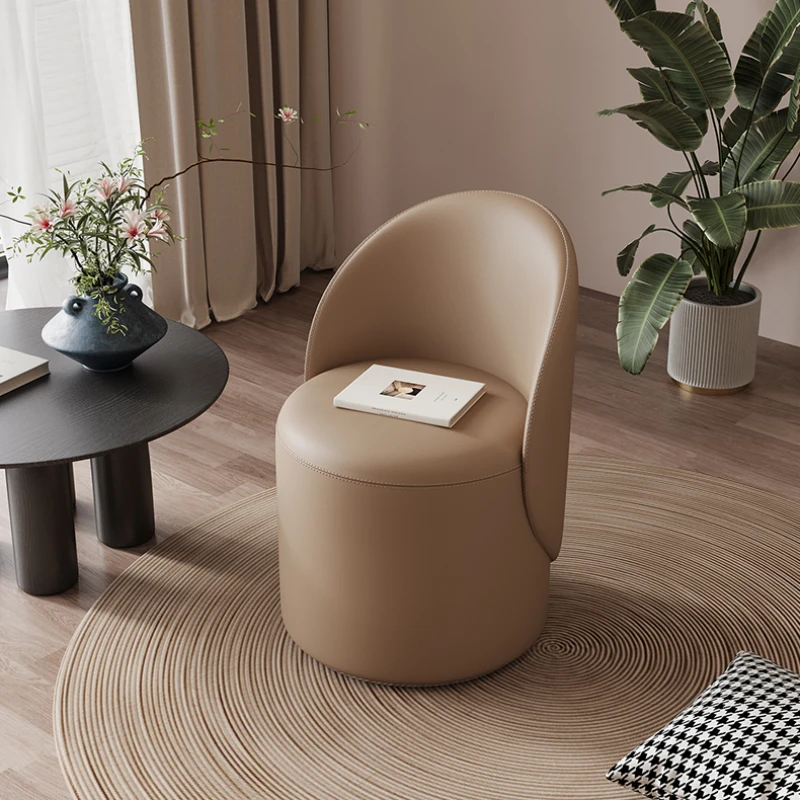 Comfy Nordic Makeup Stool Simple Rotating Lazy Mobile Vanity Chair Modern Bedroom Tabouret Chambre Furniture Living Room