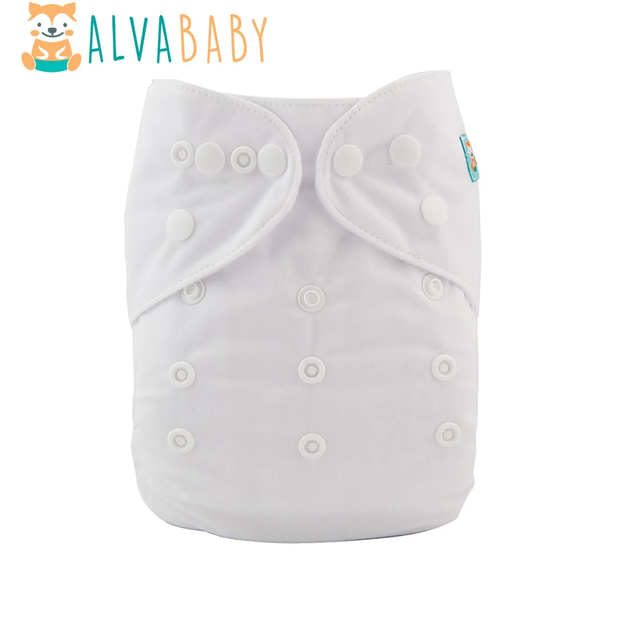 1pc ALVABABY Cloth Diapers Baby Eco-friendly  Solid Color Modern Cloth Nappy for Baby 3-15kg with One Pocket Diaper Shell