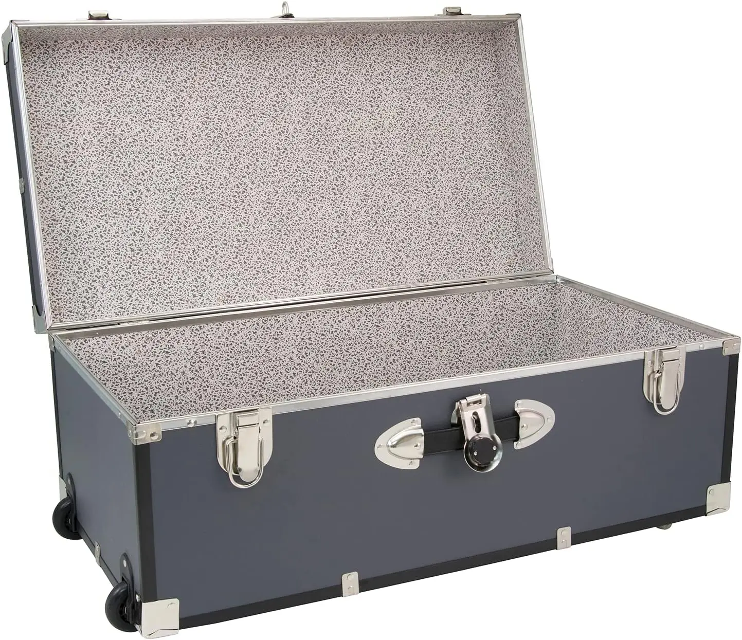 바퀴와 잠금 장치가 포함된 Seward Explorer 트렁크, 회색, 30인치