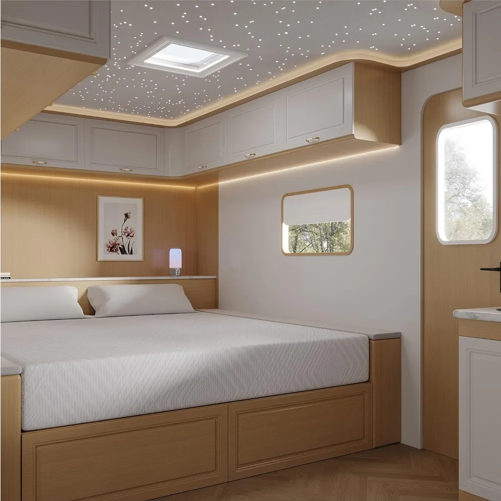 سرير مرتبة تخييم من إسفنج الذاكرة مقاس 10 بوصة في صندوق، مصمم ومجمع في الولايات المتحدة الأمريكية، معتمد من CertiPUR-US، مقاس 80 × 72، نوم مريح #3