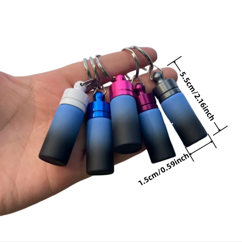 2 unids/lote viales de vidrio con cucharas caja de condimentos portátil de bolsillo pequeño botella dispensadora de especias botellas a prueba de fugas Stash con llavero