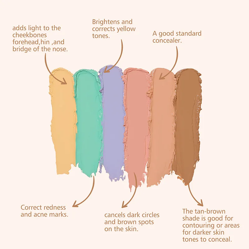 MISS ROSE 18 Color Concealer Palette Creamy Hydrating Moisturizing Natural Brightening for Various Skin Tones Facial Makeup
