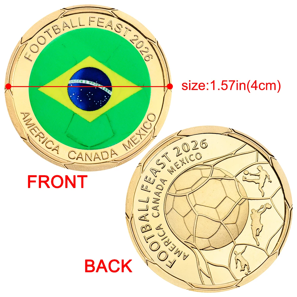 Football Commemorative Coin Color Printing Challenge Metal Coins Fans Collection Gift Crafts Ornament