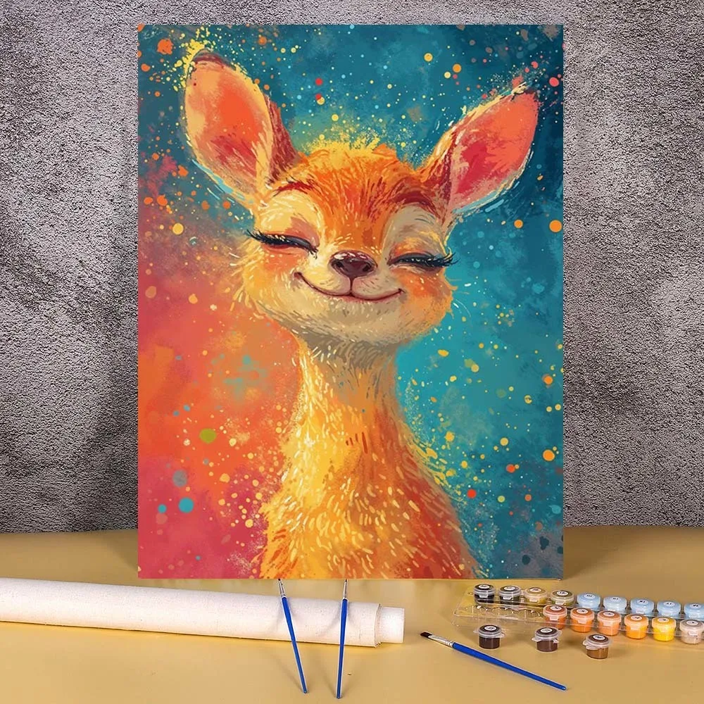 

Paint By Numbers Cartoon Deer Pictures Coloring For Drawing On Canvas DIY Kits For Kids Children Painting By Numbers Set