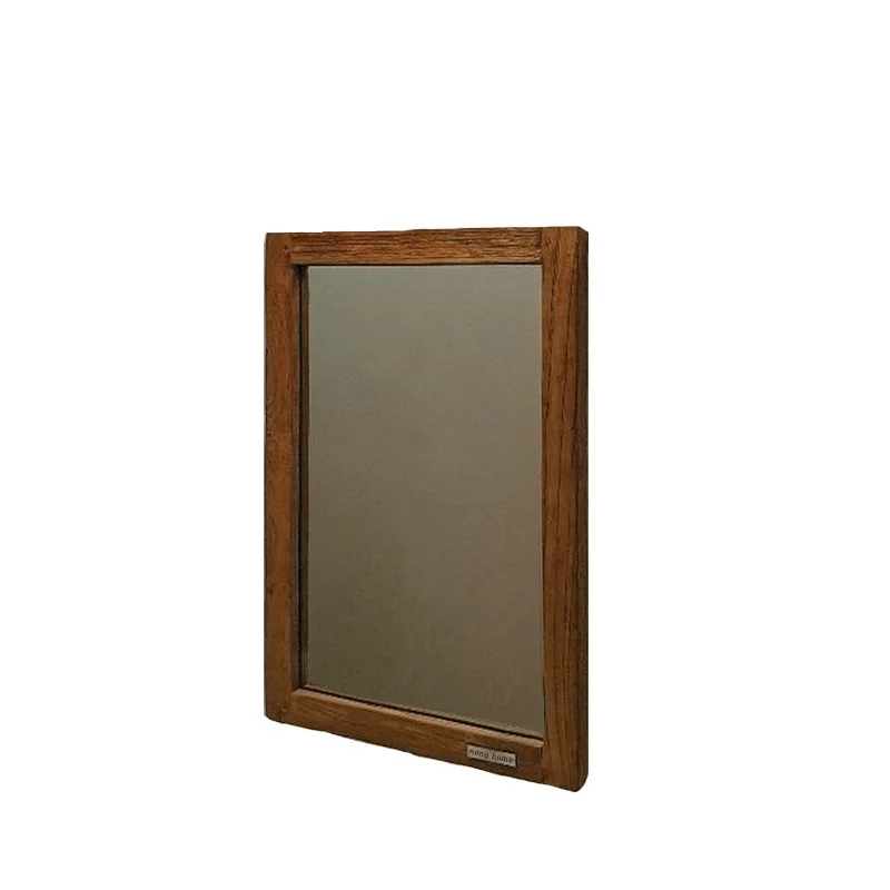 Modern wabi-sabi rectangular solid wood makeup mirror home