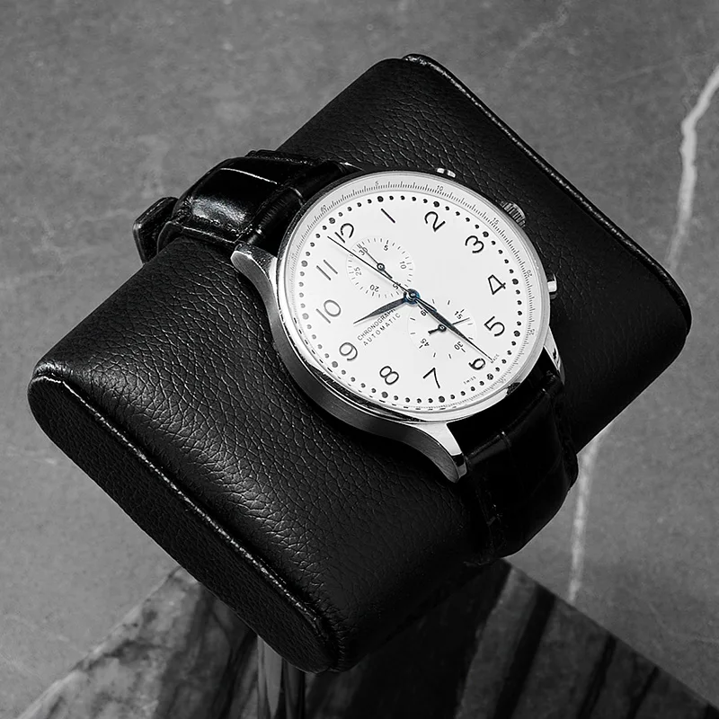 WoodTen High End Watch Display Stand Green Marble Base Wristwatch Holder with Leather Pillow Retail Counter Watch Showcase Prop