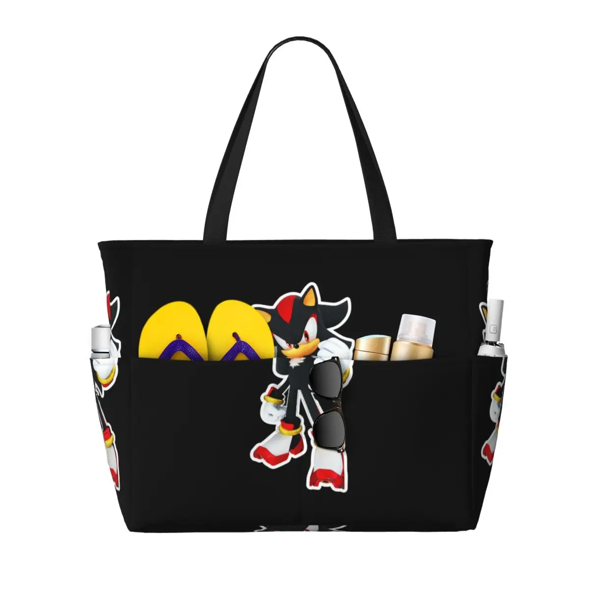 Sonic Shadow Cartoon The Hedgehog Beach Tote Bag Sport Gym Yoga Duffle Large Tote Bag Women Travel Bag Fitness bag