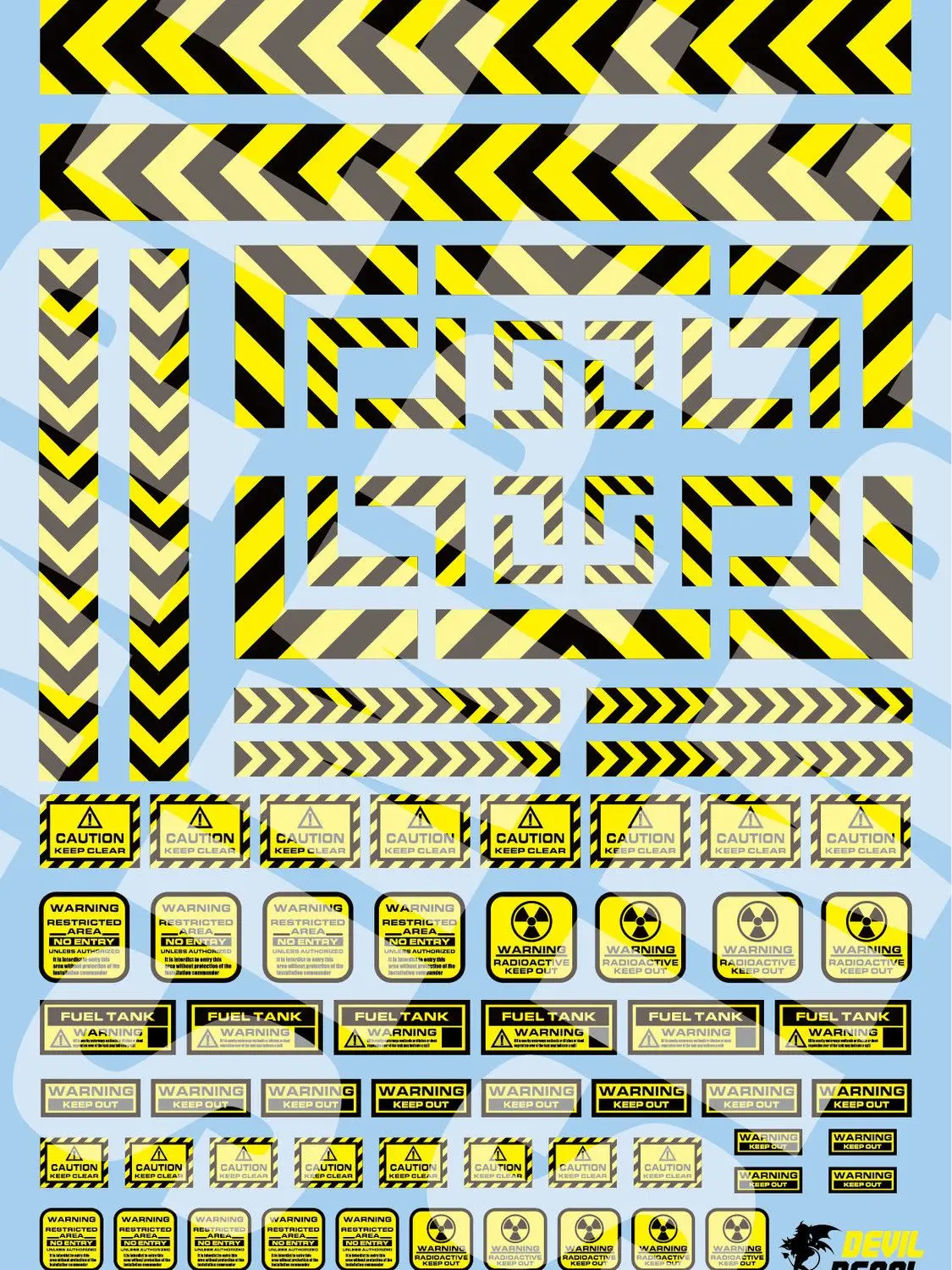 Mechanical Model Yellow Square Warning Water Decal Danger Symbol Universal Hexagonal Sticker