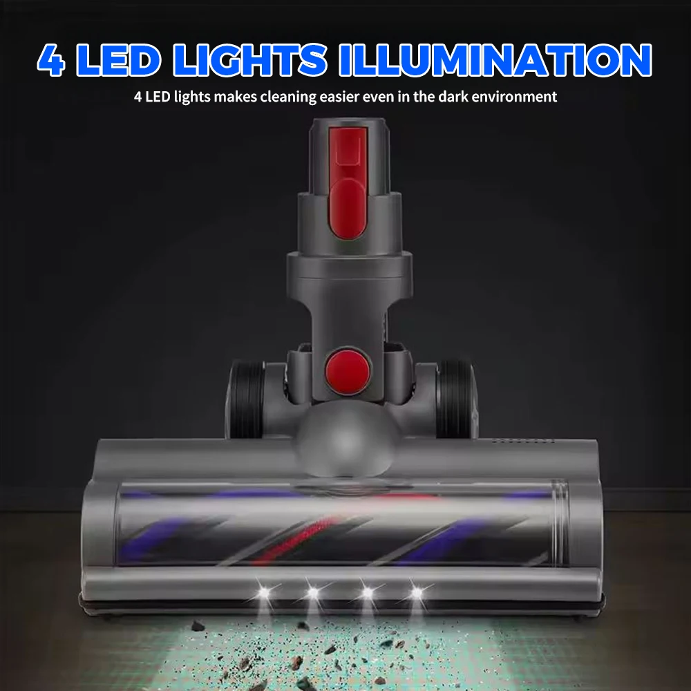 رأس فرشاة دوارة مع مصباح أمامي LED لـ Dyson V7 V8 V10 V11 V15 مكنسة كهربائية لاسلكية جزء فرشاة دوارة سريعة التحرير