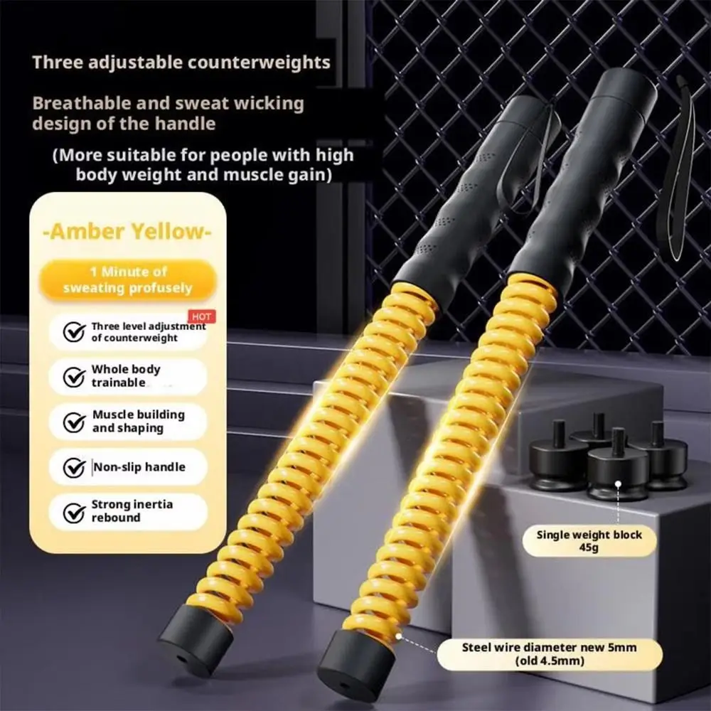 2 Pcs Adjustable Resistance Cordless Battle Rope Adjustable Counterweight Ergonomic Grip Weighted Exercise Trainer Fat Burning