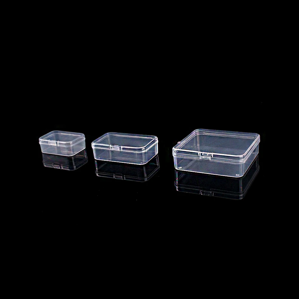 Square Boxes Mini Clear Plastic Jewelry Storage Case Container Packaging Box for Earrings Rings Beads Collecting Small Items