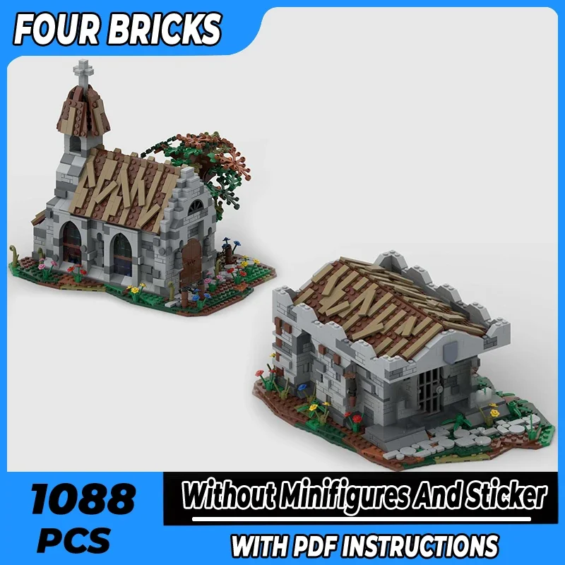 Medieval Model Moc Building Bricks King's Grave And Village Church Technology Modular Blocks Gift Christmas Toy DIY Set Assembly