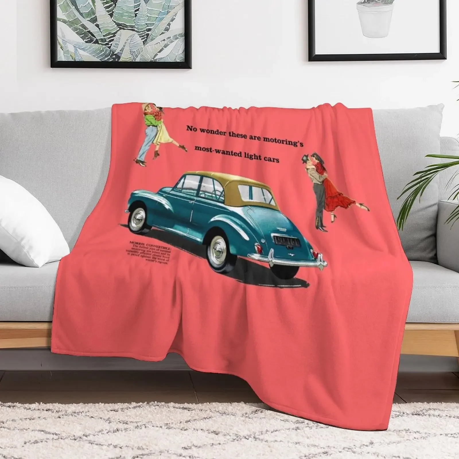 MORRIS MINOR CONVERTIBLE - BROCHURE Throw Blanket Camping Flannel Fashion Sofas christmas gifts Blankets