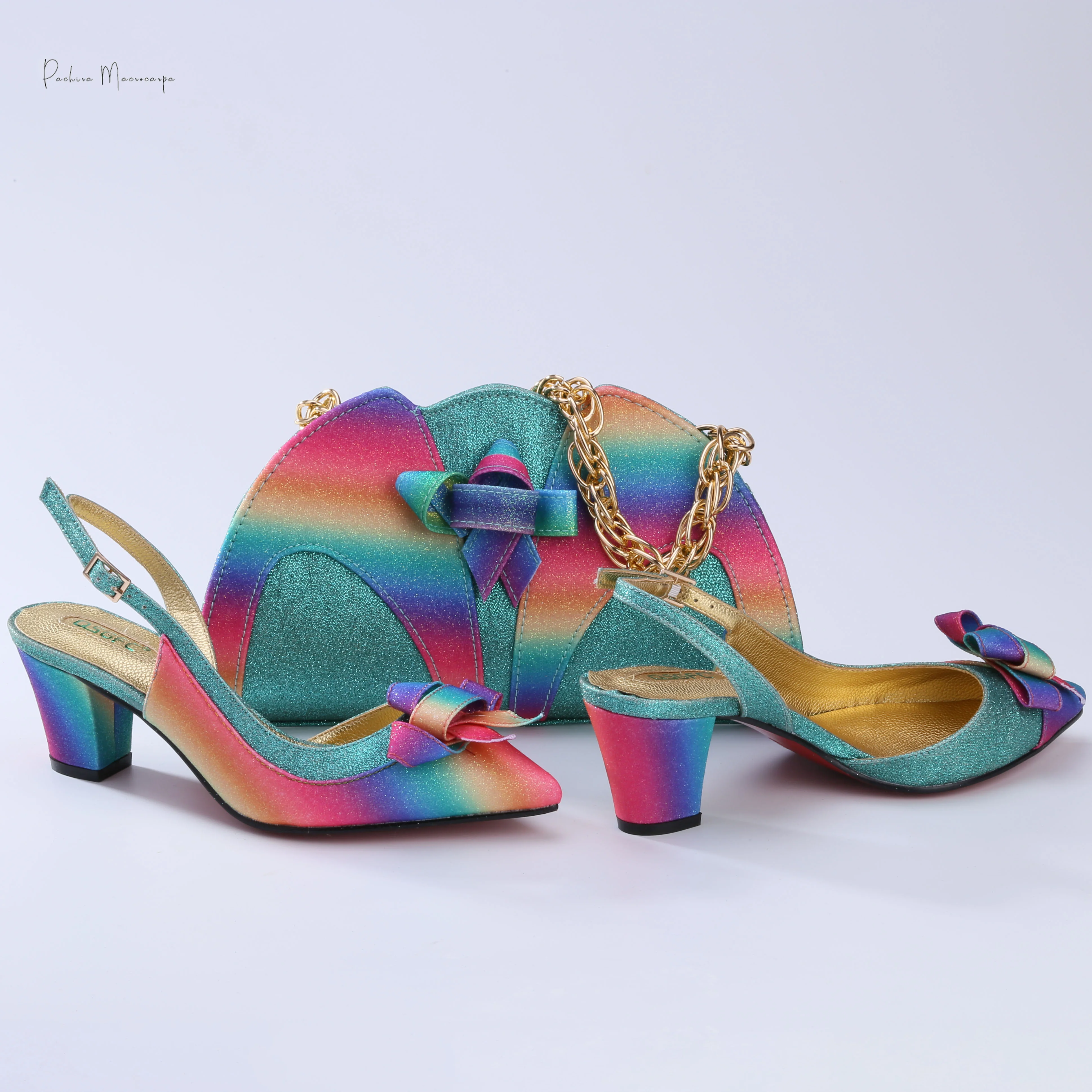 

PM New Arrival Products Classic Mature Women's Shoes And Bag Fashion Purple Color Matching Design Ladies Party Shoes And Bag