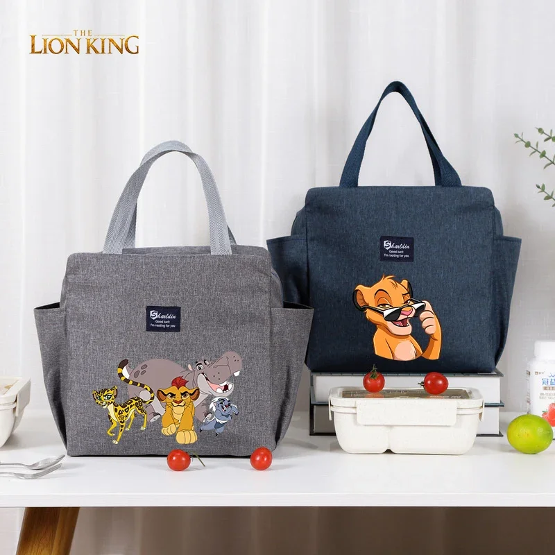 Mufasa Lion King Lunch Bag Disney Anime Character Food Thermal Bags Portable High-capacity Bento Handbag Student Gift Picnic Bag