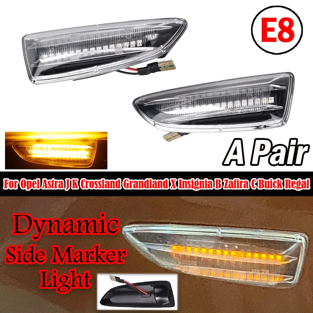 2 Stück LED Dynamische Seitenmarkierungsleuchte Blinklicht Sequentieller Blinker für Opel Astra J Astra J K Zafira C Insignia B Grandland X – Detail 13