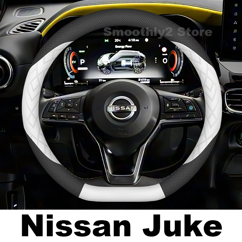 

Leather Car Steering Wheel Cover For Nissan Juke Hybrid 2024 2019-2023 wear-resistant Auto interior Nissan Juke Accessories