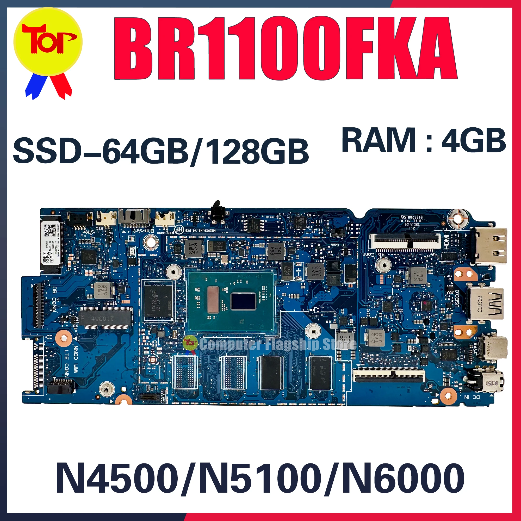 

KEFU NB2929 Mainboard For ASUS BR1100CKA BR1100FKA B1100FKA B1100CKA Laptop Motherboard N4500 N5100 N6000 100% Test OK