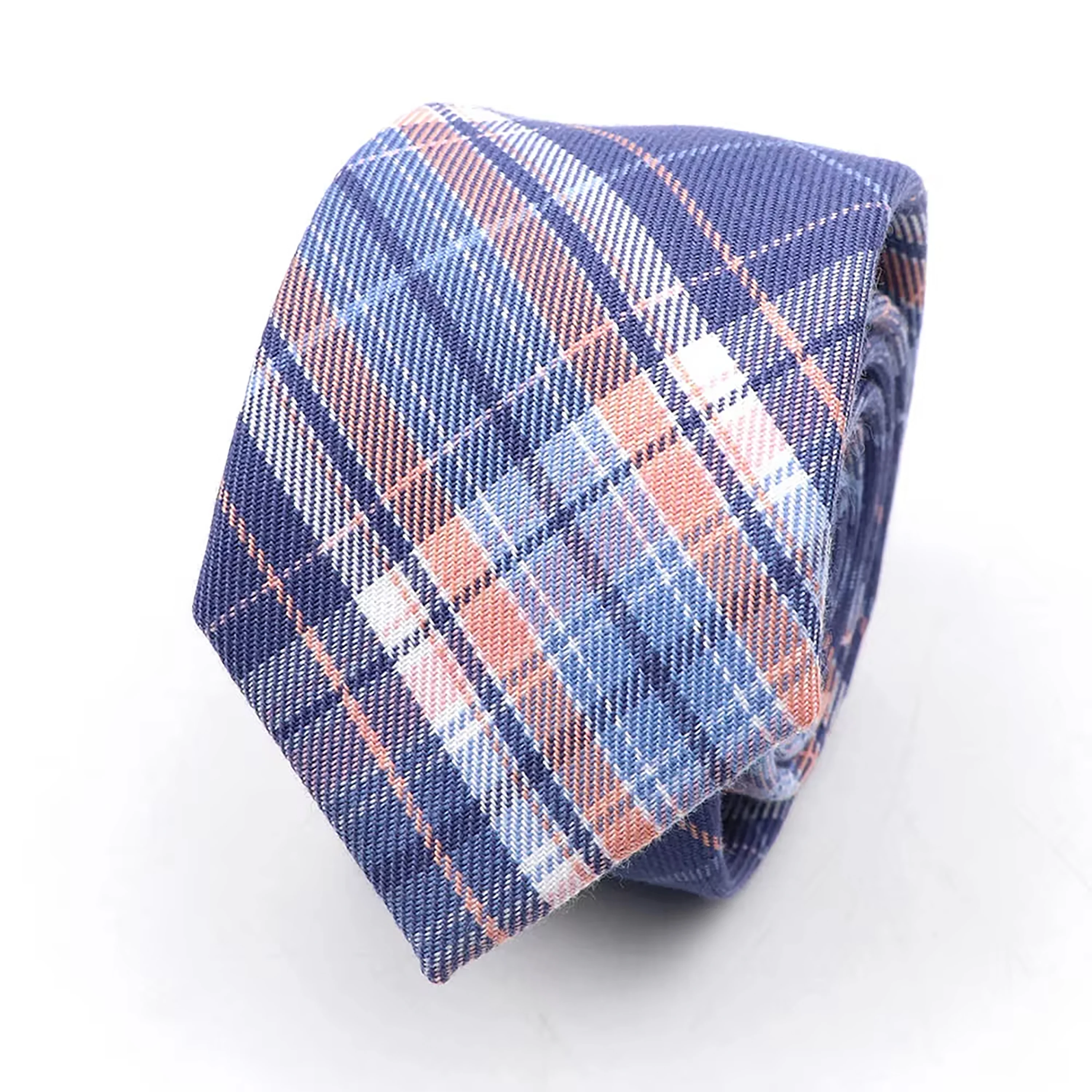 Men\'s Check Stripe 6cm Tie 100% Cotton Neckties  Gift For Man Plaid Series Wedding Party Gift Accessories Women\'s Anime Tie
