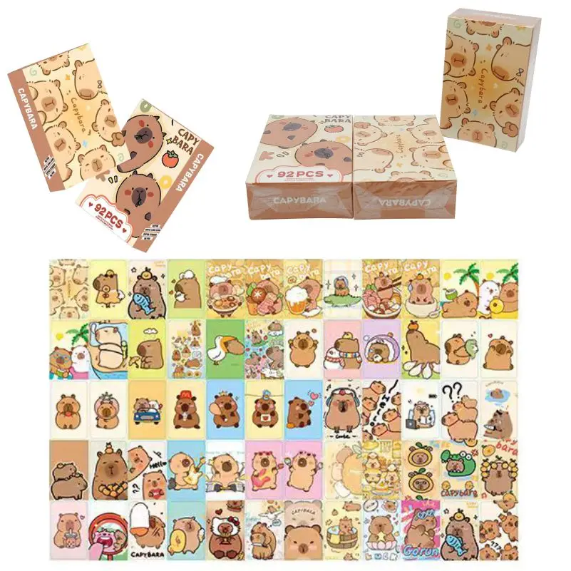 60pcsCapybara Card Cute Cartoon Anime Character Birthday Gift Student Collection Portable Pretty Lovely Color Printing Beautiful