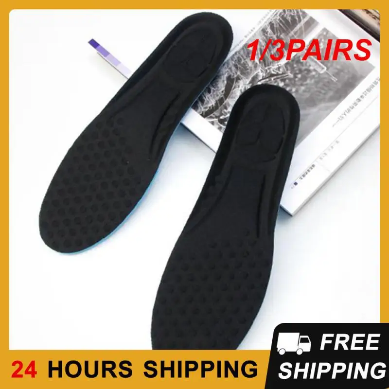 

1/3PAIRS Absorb Sweat Lightweight And Breathable Black Insole Sports Insole Firm And Non-slip Blue