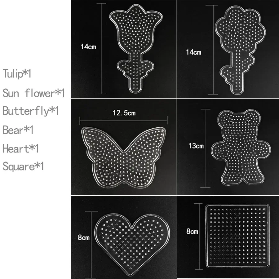 Perler Fuse Bead Pegboard Square Shape Practical PE Clear Beads Templates Circle Puzzle Template for Hama BeadS