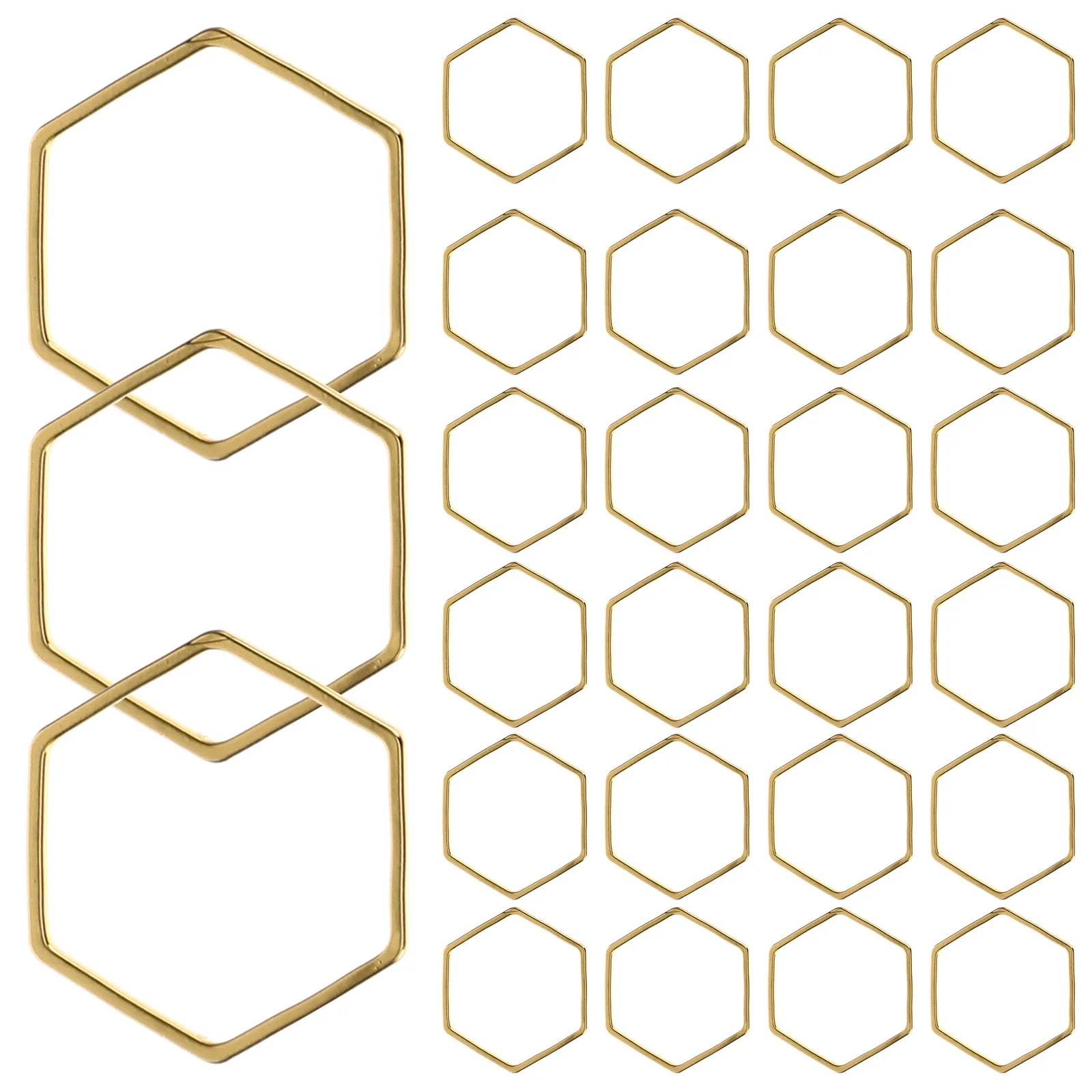 50Pcs Hexagon Earring Charm Copper DIY Jewelry Findings for Earrings Necklaces Bracelets Pendant Making Supplies Hexagonal