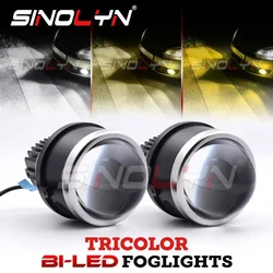 Sinolyn 3 Inch 4300K 3000K 5500K Bi LED Fog Lights Universal Fog Lenses LED Lights Car Projector Lens Driving Lamps Retrofit