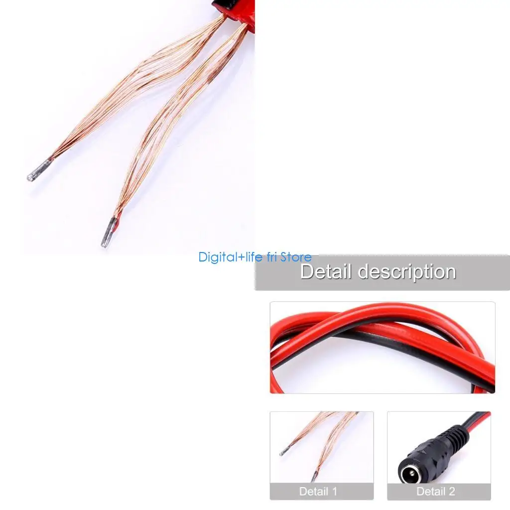 E06D 5pc Durability DC5521 Power Cable Female 5.5x2.1mm for Secure Electrical Hookups