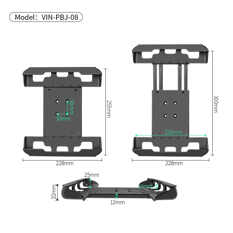 VINmounts Tablet Stand, Suitable for 9.7-12.9 Inch Tablets, Compatible with RAM B 1' and C 1.5' Round Ball Bases