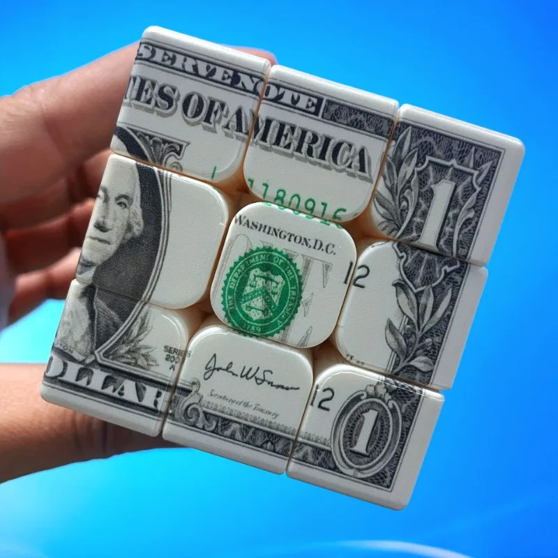 3x3x3 3D Money in US dollars Fun Stress Relief Puzzle Professional Smooth Speed Game Children's Toys ifts