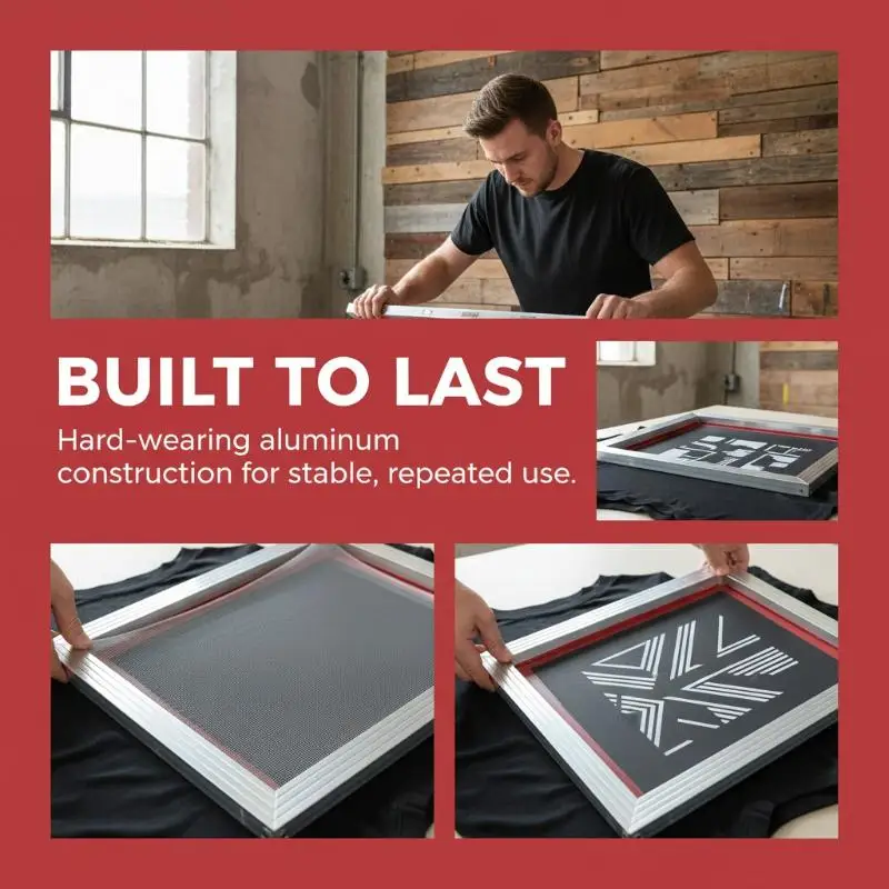Aluminum Silk Screen Printing Frame 20x24 Inches for DIY T Shirt Printing High Tension Mesh Home Business Use
