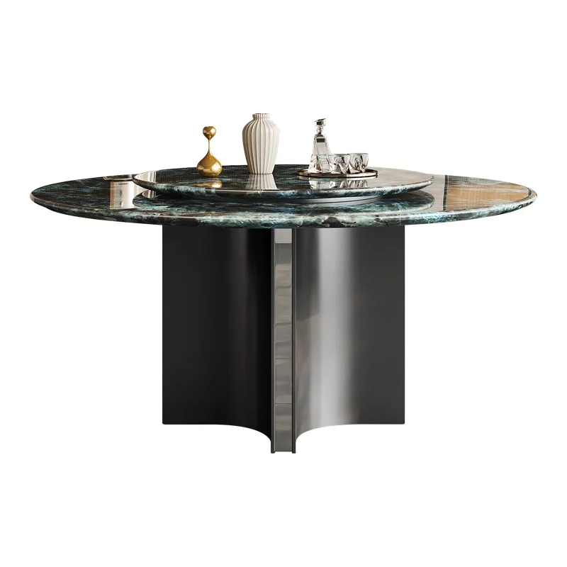 

Natural marble, dining table and chair combination, small household dining table