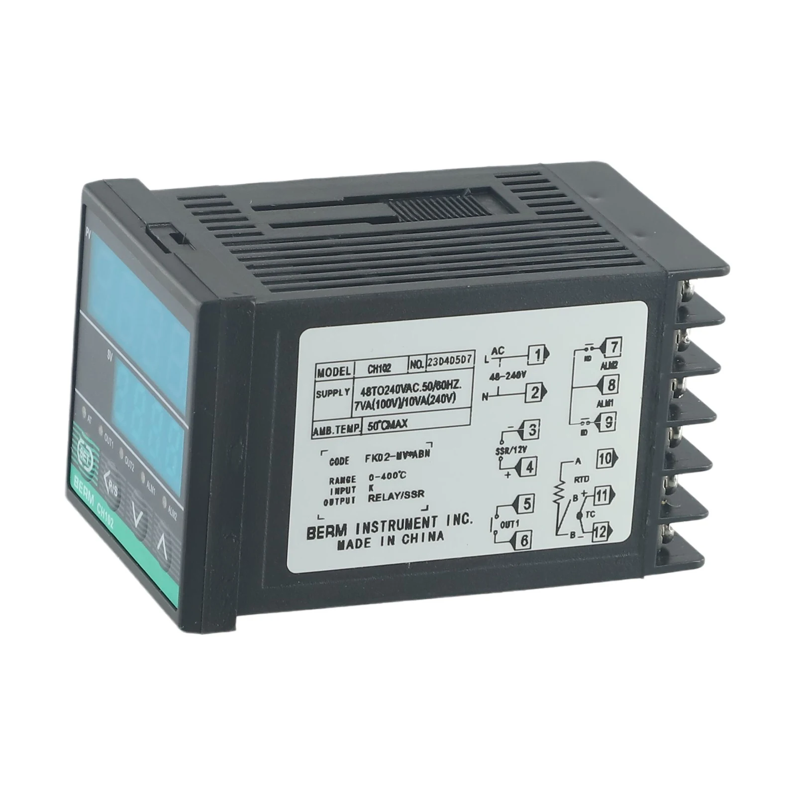 CH102 Thermostat Featuring Dual For SSR Relay Output PID Temperature Control Algorithm and Dual Alarm for Industrial Equipment