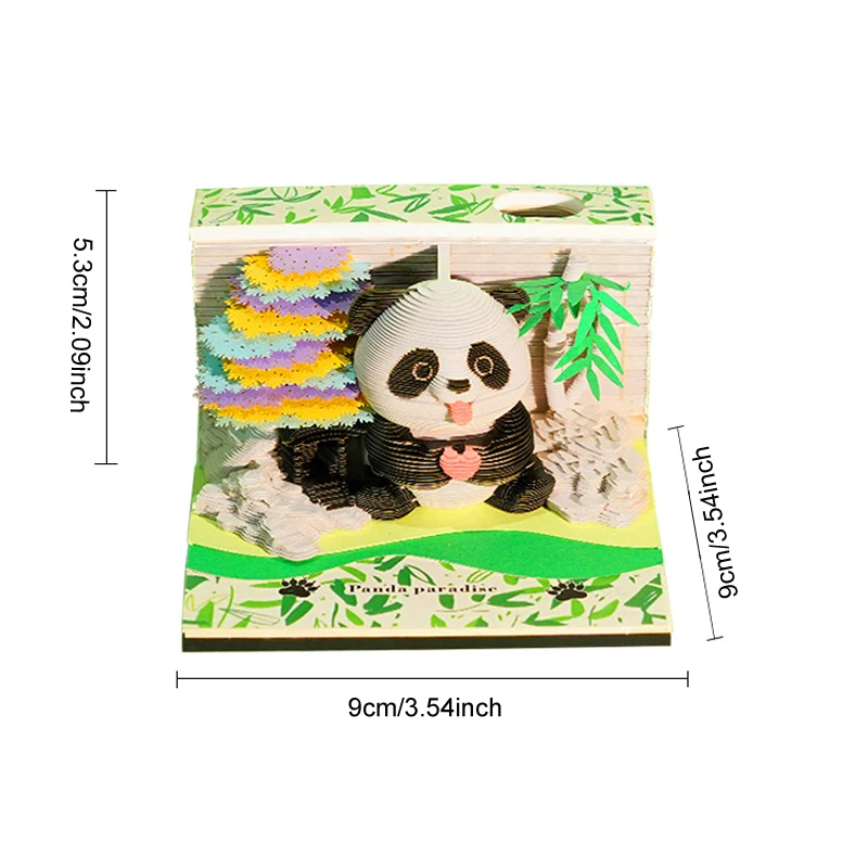Cute 3D Sticky Notes 2026 Panda Design Notepad Paper Sculpture Calendar For School Classroom Home Teacher Commute Holiday Gifts