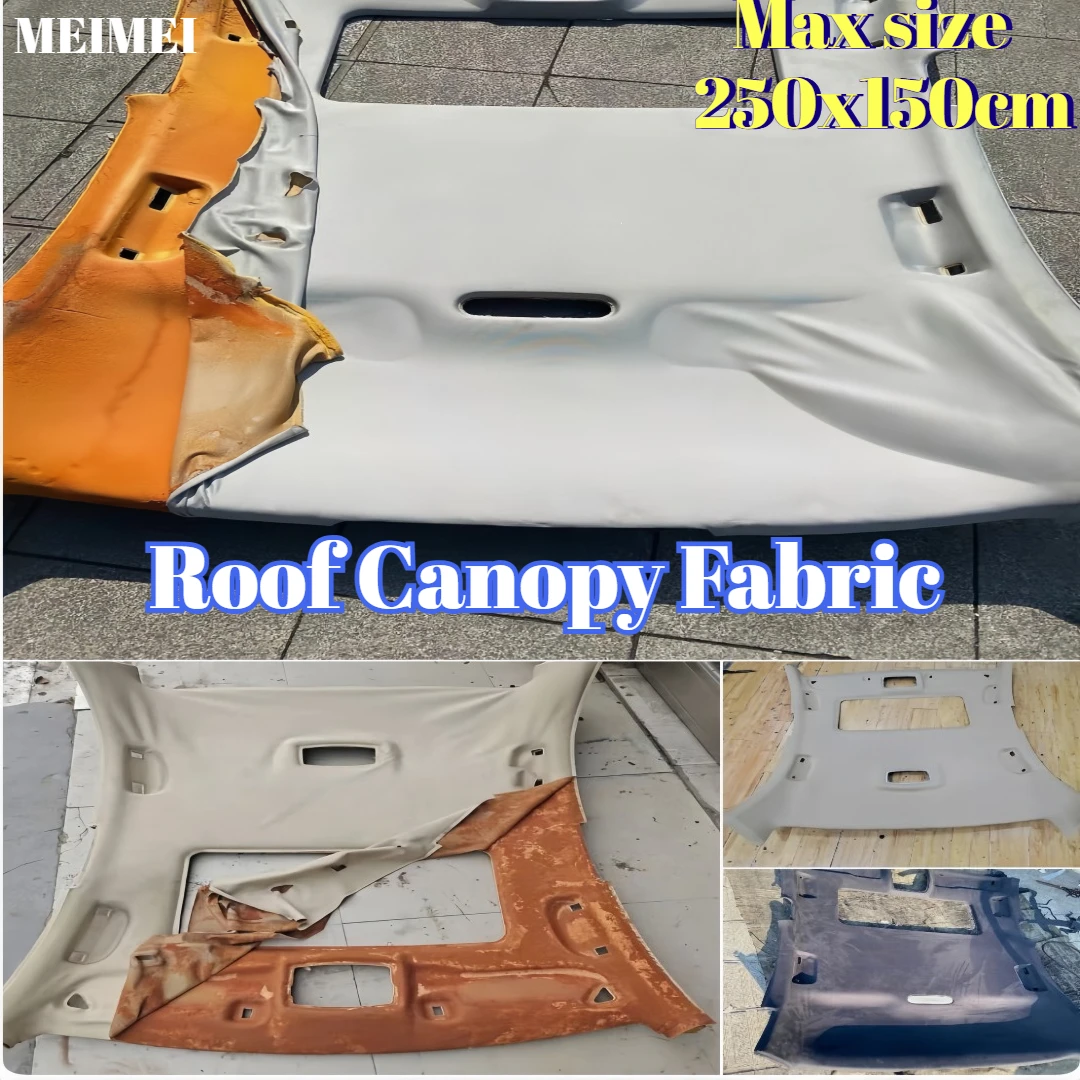 Mei Maximum 250x150cm Roof Lining Roof Fabric Foam Fabric Material Used for Car Interior Repair Renew Ceiling Fabric DIY