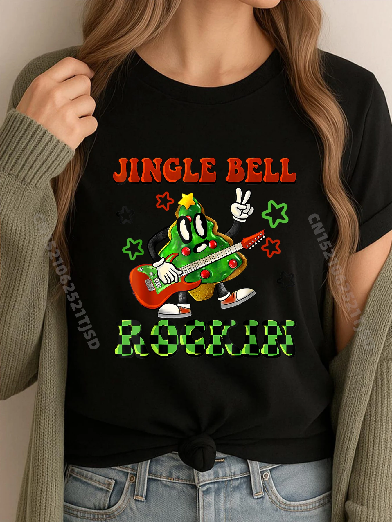 

Groovy Jingle Bell Merry Christmas Tree Cake Брендовая одежда Летний подарок на Хэллоуин