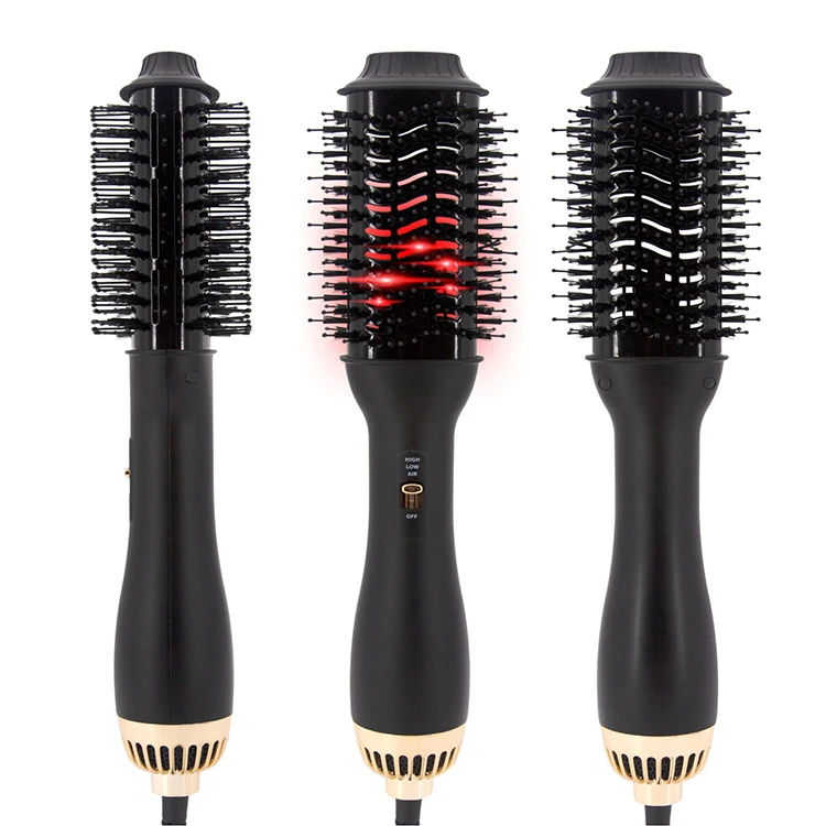 مخصص المهنية 3 في 1 الأشعة تحت الحمراء الساخنة الباردة 1200 واط فرشاة شعر مجفف مشط خطوة واحدة البخاخة مجفف الشعر