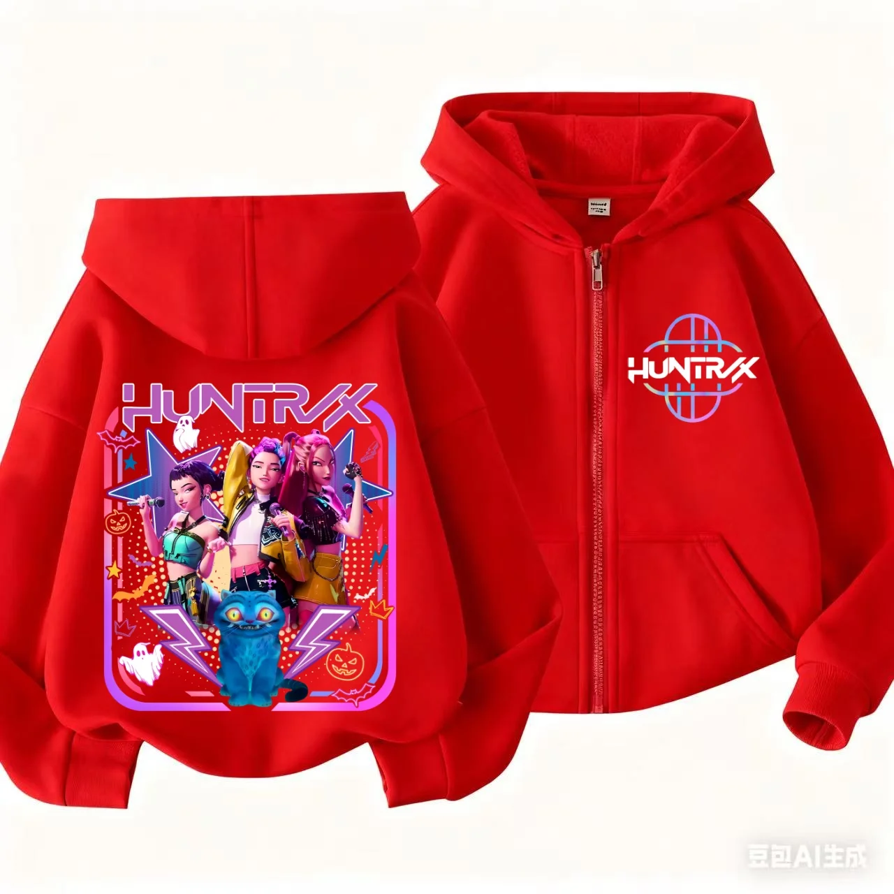 جديد Kpop الساحرة هانت بنين سستة نمط جميلة الفتيات Kawaii ملابس رياضية طويلة الأكمام هوديي الفتيات والفتيان 3-12 سنة عادية Fas #3