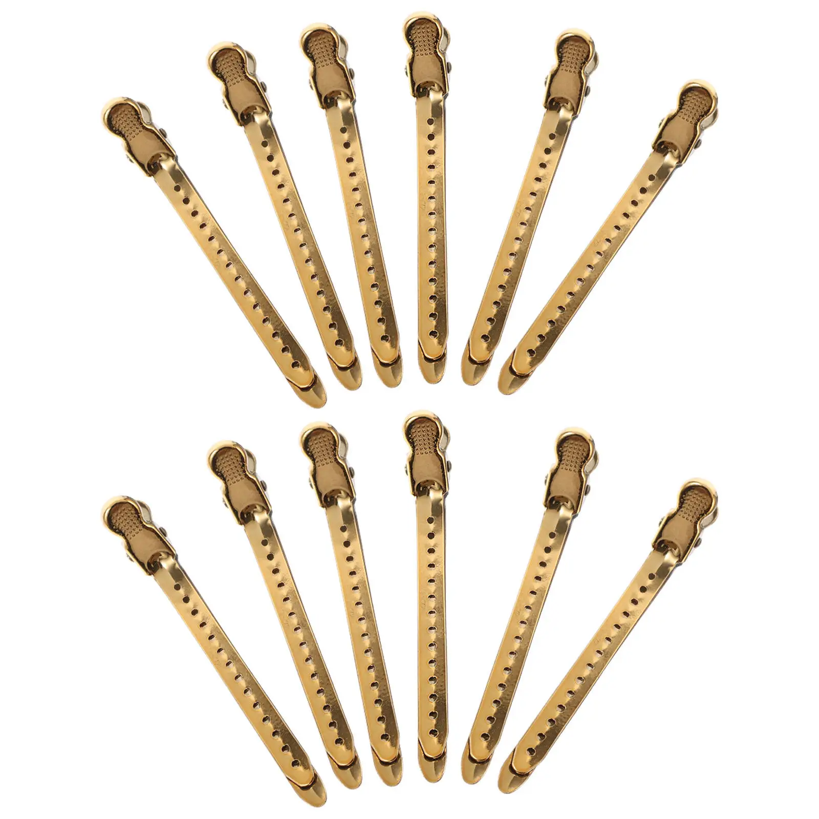 

Набор из 12 прочных золотых зажимов-уточек 9,5 см для профессионального использования в салонах красоты: для умывания лица и укладки волос