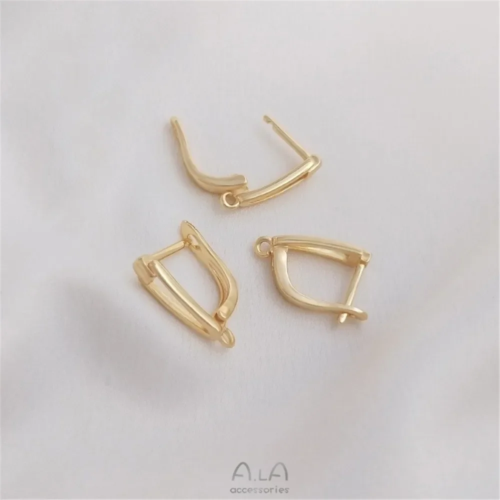 

14K Gold Color U-Shaped with Hanging Hoop Earrings Drop Shaped Ear Clips Handmade DIY Earrings Ear Accessories Materials E212