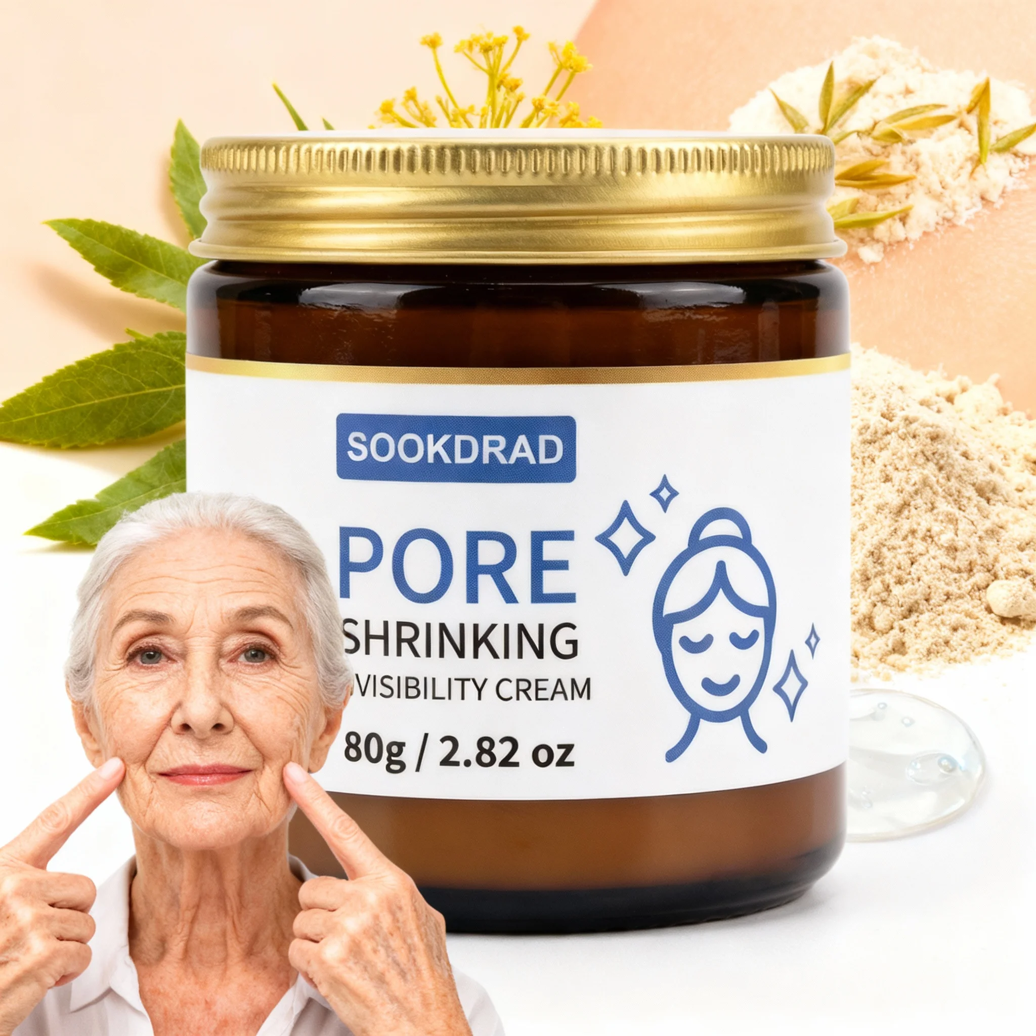 Pore Shrinking Invisibility Cream, Natural Gentle Formula, Minimize Pores, Face, All People, 80g/2.82oz, All Skin, Daily Commute