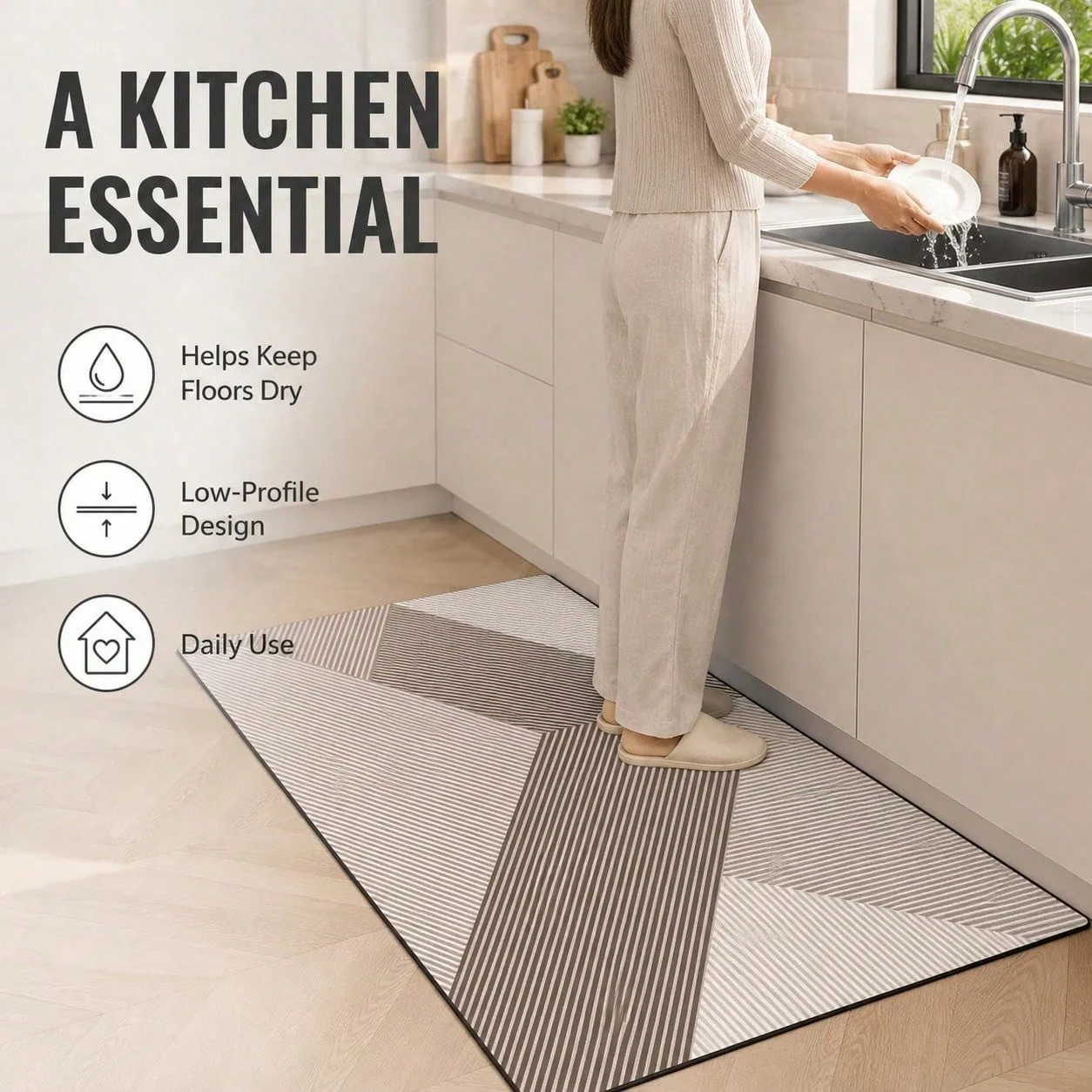 Modern Bohemian Style Geometric Splicing Soft Diatomaceous Earth Bathroom Mats, Kitchen Mats, Absorbent Quick Drying Door Mats, Household Bathroom Mats, Bathroom Decorations, Bathroom Carpets, Bedroom Decorations,